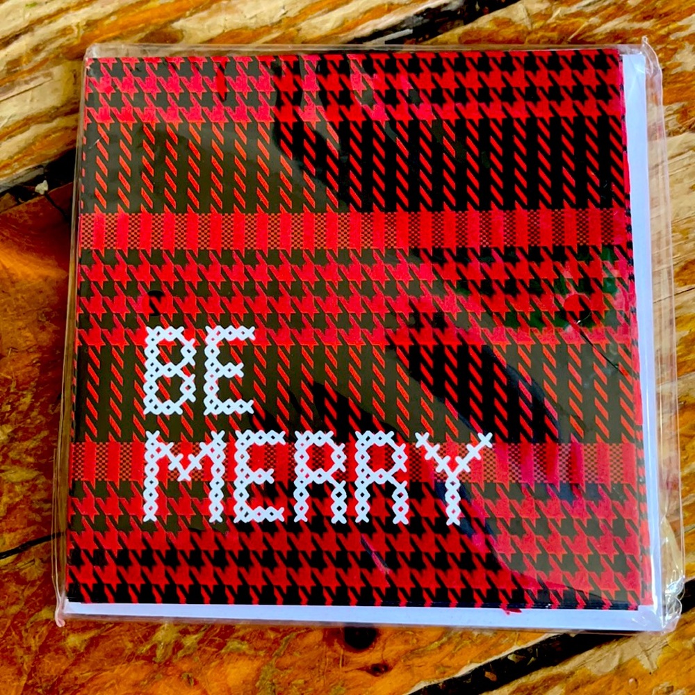 ✨3/$25✨ greeting cards BE MERRY winter cottage